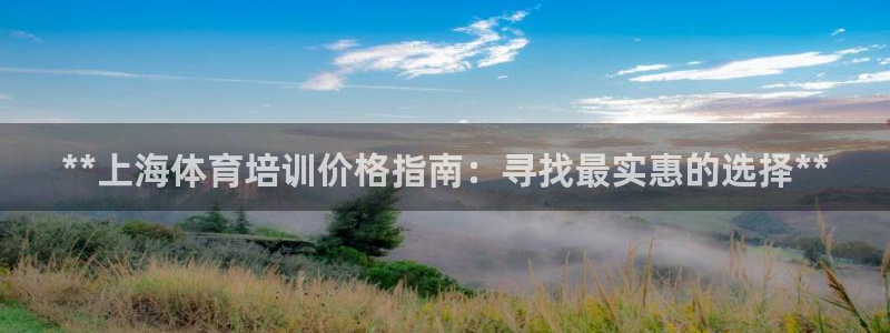 耀世楼盘：**上海体育培训价格指南：寻找最实惠的选择