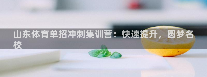 耀世集团王总：山东体育单招冲刺集训营：快速提升，圆梦
